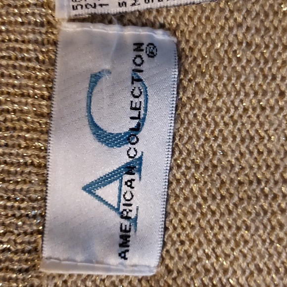 American Collection Vintage Women's Sweater Vest Metalic Gold Holidays Size 2X - Picture 8 of 10